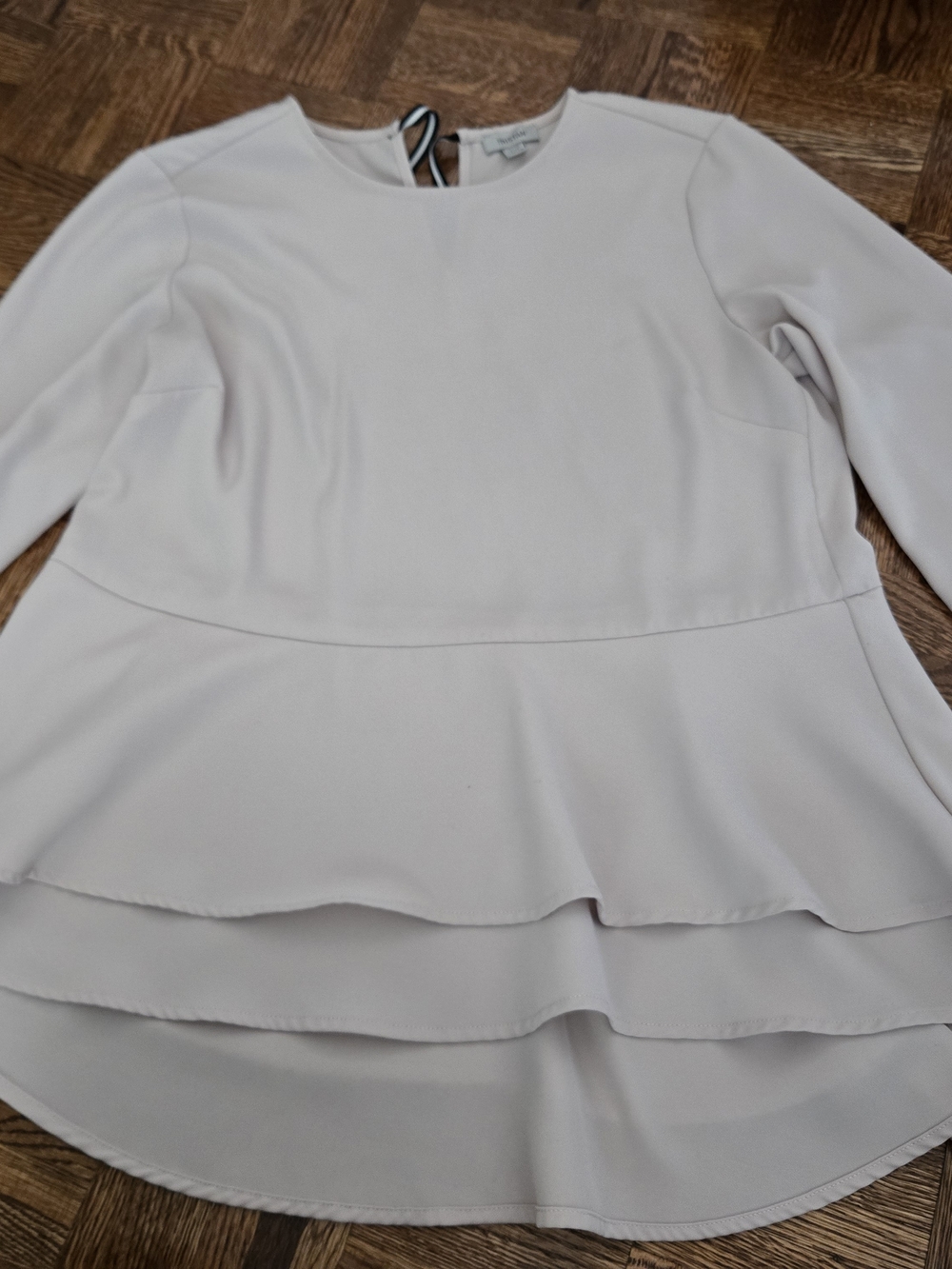 Tristan High-Low Peplum Dress in Soft Pink
